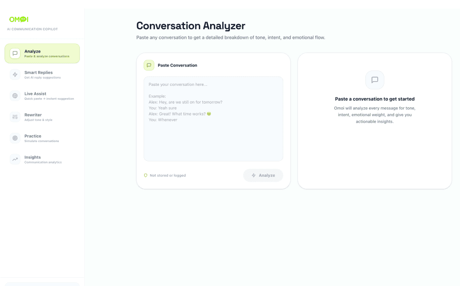 Conversation Analyzer Dashboard Interface