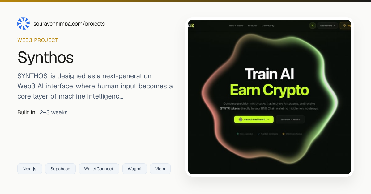 Synthos: Web3 AI Platform for Decentralized Data Labeling | Sourav Chhimpa